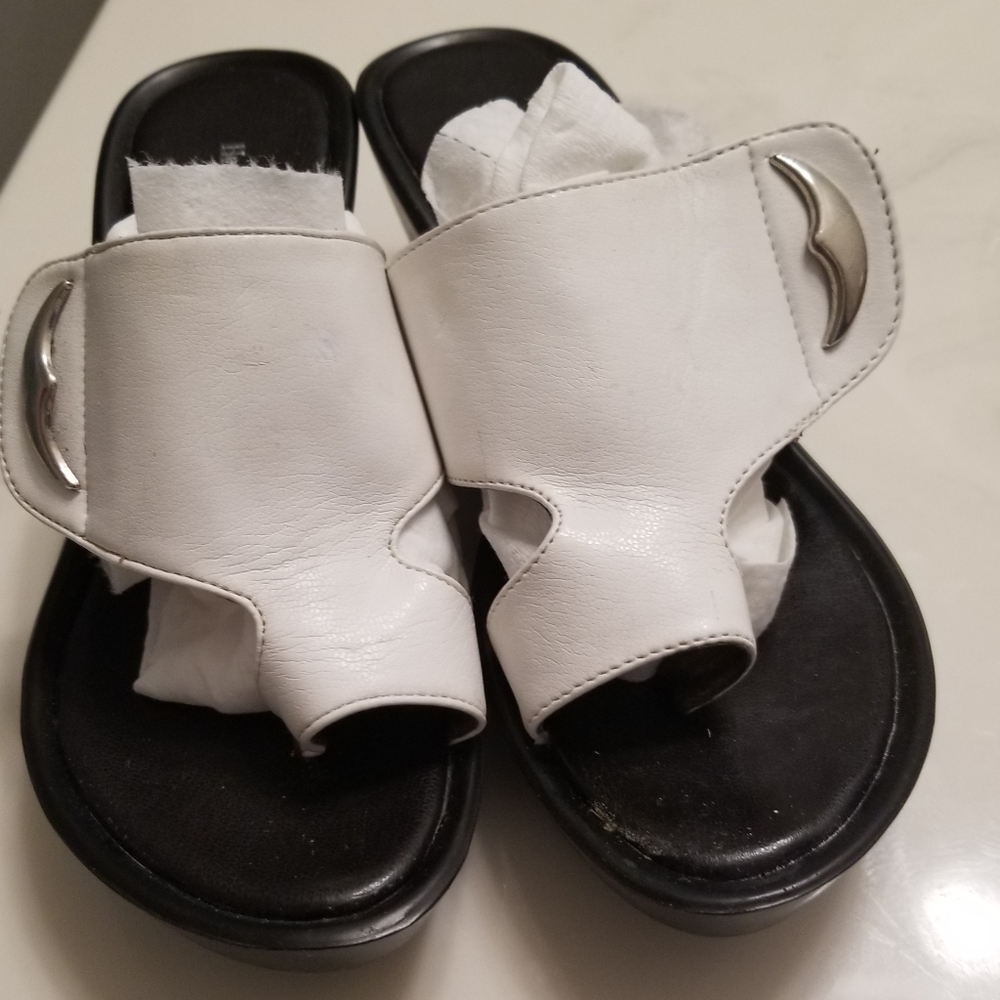 White wedge sandal
